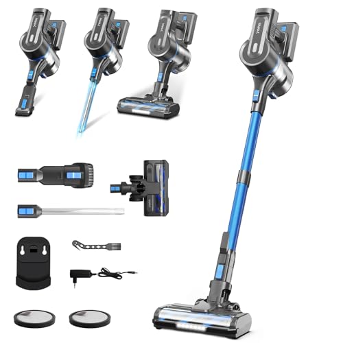 Grenintol Akku Staubsauger 45000Pa/350W/60Min, 1,2L Staubsauger Kabellos mit Anti-Tangle-Bürste, Selbststehend, Wandladestation,5-Schicht-Filtration, Ultraleise, für Tierhaare/Teppiche/Hartböden/Auto