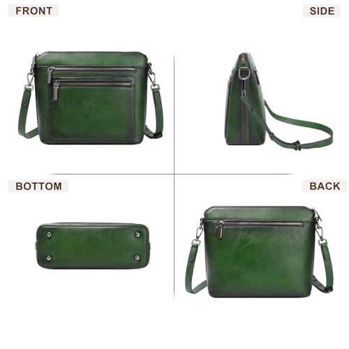 Image of COOLCY Genuine Leather Crossbody Bags for Women Purses and Handbags for Ladies with Multiple Pockets Shoulder Satchel Bag