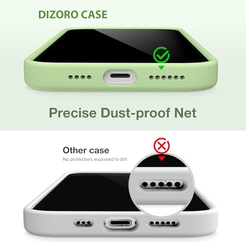 Image of DIZORO Compatible for iPhone 15 Pro Max Case 6.7, Slim Liquid Silicone 3 Layers Full Covered Soft Gel Rubber Phone Case Protective Cover 6.7 Inch - Matcha Green.