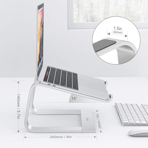 OMOTON Laptop Stand, Detachable Laptop Mount, Aluminum Laptop Holder Stand for Desk, Compatible with MacBook Air/Pro, Dell, HP, Lenovo and All Laptops (11-16 inch), Silver - Image 3