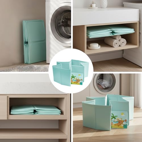 Image of Baby Bathtub for Newborn to Toddlers 1-6 Y, Foldable Infants Babies Bath Tub with Non-Slip Base and Drain Plug, Portable Bathtub for Home Outdoor (Light Green, 75-45-25CM)