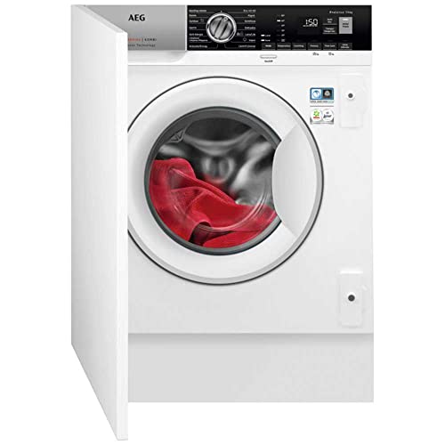 AEG L7WEE741BI Lavasecadora Integrable, Carga Frontal, Lava 7 Kg, Seca 4 Kg, 1600 rpm, Serie 7000, Motor Inverter, Programa NonStop, Panel LCD, Puerta Inox, Blanco