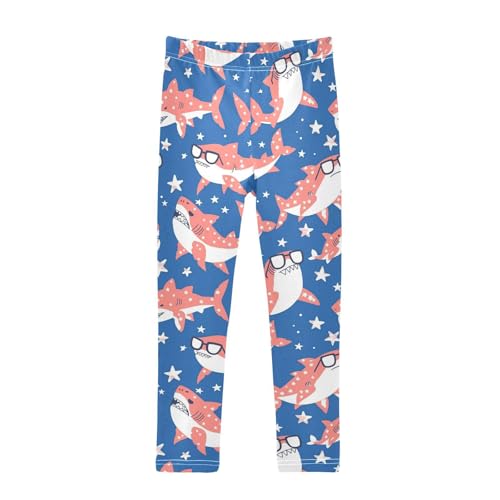 Shark Girls' Leggings Toddler Doodles Cartoon Kids Yoga Pants Dance Active Tights 4T