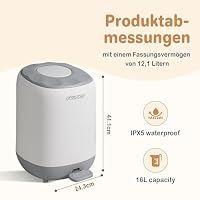 Twinky Windeleimer für Babys – Windeleimer ohne Kassette – Platzsparender Windelbehälter mit Deckel – Einfach zu benutzen & zu reinigen – Für normale Müllbeutel – Ansicht 3
