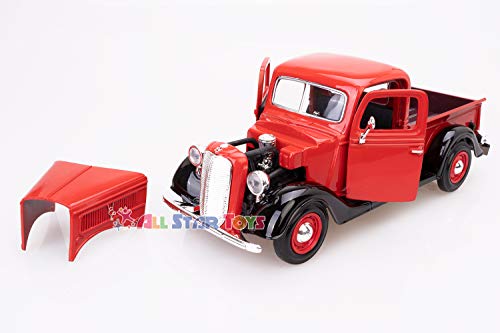 Motormax 1937 Ford Pick Up Truck rojo con negro 1:24 miniatura 2