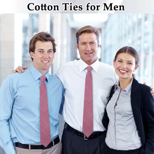 Image of Ties for Men, 3.15'' Mens Plaid Tie Checkered Pattern Necktie for Wedding Party Formal Casual Business Graduation