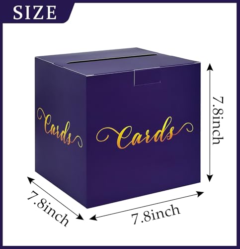 Image of HEIPINIUYE Purple Card Box for Party Gift Card Box Holder Envelope Box for Graduation Wedding Birthday Baby Shower Party Raffle Box