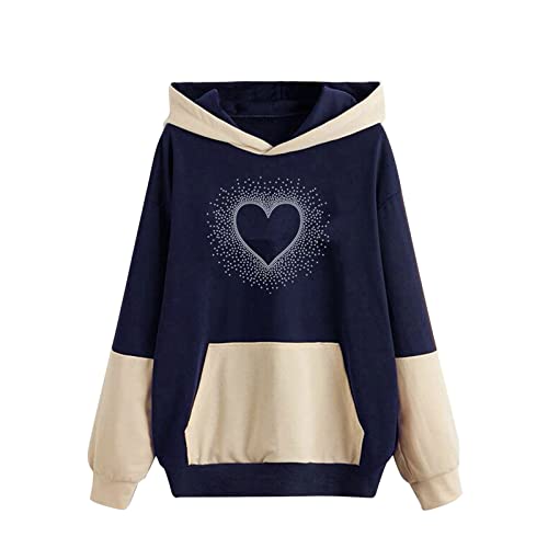 rtdgcv Sudadera con capucha para mujer, sudadera informal Colorbl...