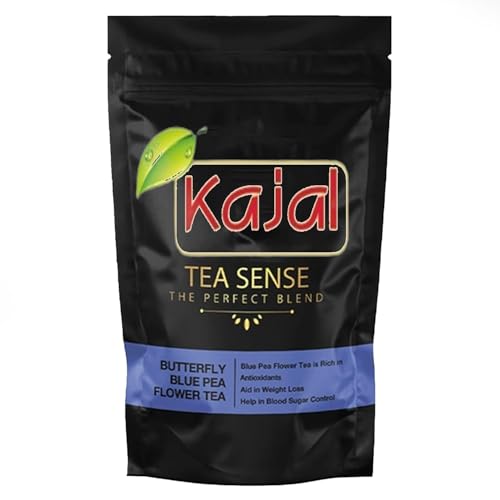 Kajal Té de flores azules 50 g | Té de hierbas natural para calmar, desintoxicar, antioxidantes saludables, sin cafeína (1 x 50 gramos)