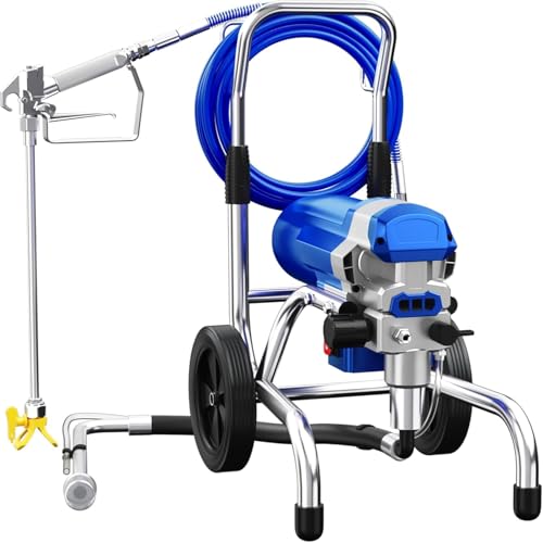 Airless Paint Sprayer, 1800W High Efficiency Electric Paint Sprayer, 3800PSI Cart Thinning-Free Airless Sprayer with Extension Rod and Wheels, for Home, Yard, Garden, Commercial Use