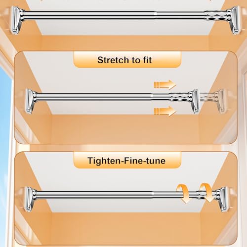 Barre extensible placard acier inoxydable tringle dressing douche sans trou - 8