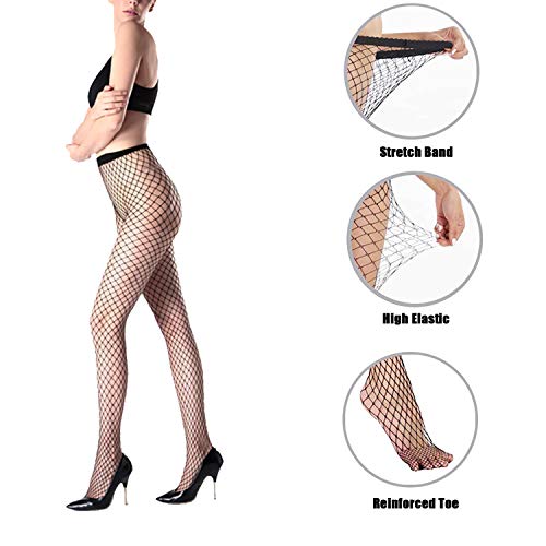 Fullsexy Fishnet Stockings for Women Thigh High Stockings High Waist Suspander Pantyhose (6 Pack) - Thumbnail 5