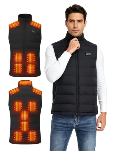 Image of Vanvansin Heated Vest for Men,Heated Gilet with 15 Heating Zones,Lightweight Thermal Body Warmer,Electric Rechargeable Heated Jacket for Outdoor Work Skiing Hiking Fishing(Battery not included)-L