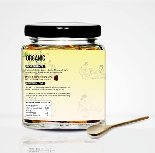 Image of Organic Anand Homemade Natural Green Chilli Pickle 250 Gram Hari Mirchi Ka Achar Dipped in Lemon Juice Khatta Spicy No preservative