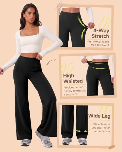 Fleece Lined Wide Leg Pants Women - Winter Thermal Warm Straight Leggings - image 5