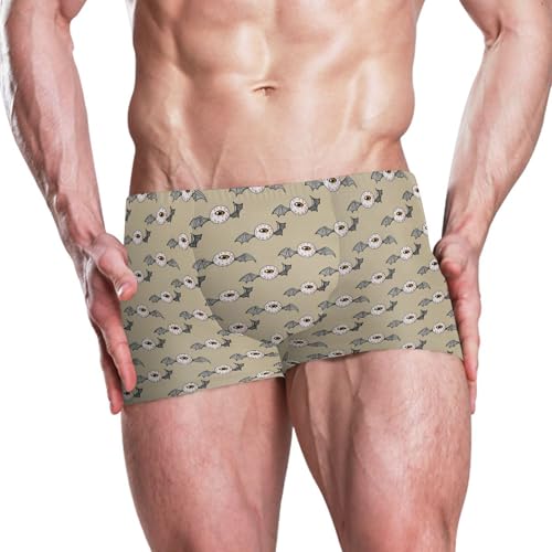 Halloween Eyeballs Bats Mens Swim Trunk Swimwear Bathing Suit Swim Brief Square Leg Board Short S B04051672