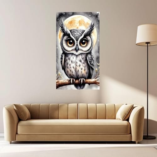 Tableau sur toile hibou mignon avec châssis intérieur