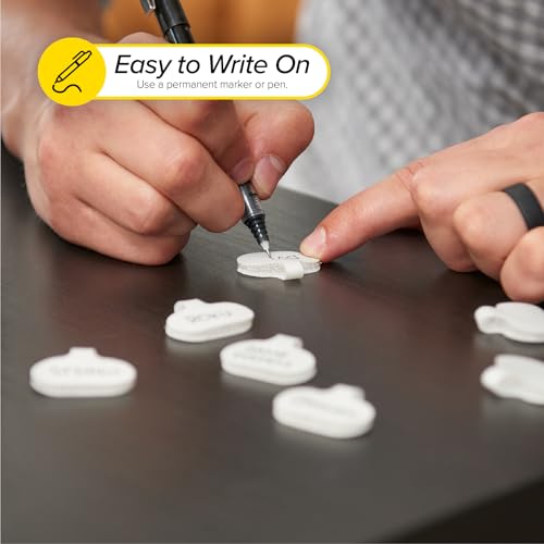 Image of Cable Labels by Wrap-It Storage, Regular, White (36 Pack) - Write On Cord Labels, Wire Labels, Cable Tags and Wire Tags for Cable Management and Electronics, Computers. Great Stocking Stuffer