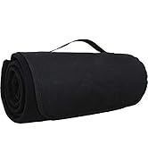 Threadart Portable Sports Stadium Blanket with Carrying Strap | Packable for Travel | Soft Fleece...