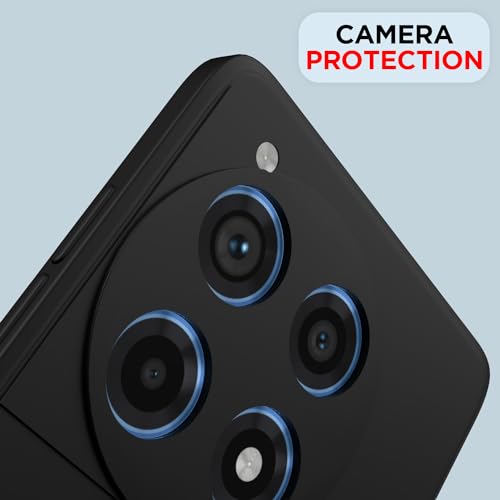 Image of Outlouders Back Cover for OnePlus 12R 5G | Camera Protection | Durable Soft Matte Silicone Bumper Case (Black)