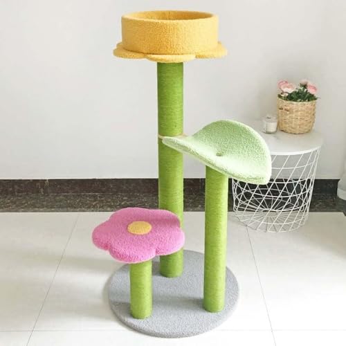 KOKUMONキャットタワー ネコつかみ柱 サイザル麻 猫タワー 猫 爪研ぎ ミニタイプ 爪磨き 猫の遊び場 やすい 頑丈 安全 展望台 据え置き 多頭飼い 爪とぎ 麻紐 ストレス解消 ネコの遊園地 安定性 頑丈耐久 天然サイザル おしゃれ 省スペース 運