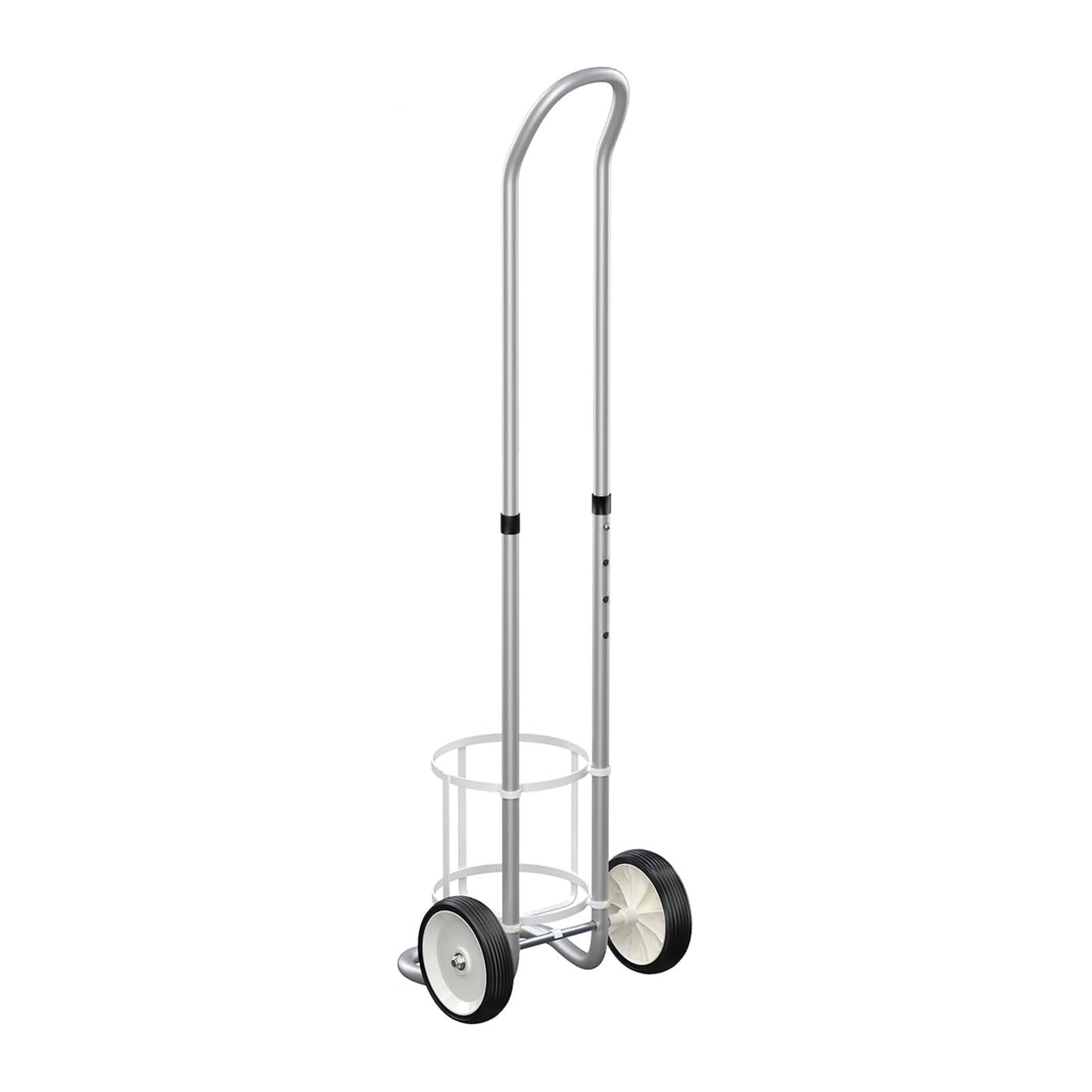 Soporte para tanque de oxígeno de aluminio móvil, carrito de tanque de oxígeno de altura ajustable para laboratorio de hospital, carrito de gas duradero (diámetro de 14,6 cm
