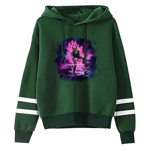 Rhea Ripley Sudadera con Capucha Sin Bolsillos Sudadera Informal Manga Larga Ropa Urbana Unisex Prenda Superior-Green||x_s