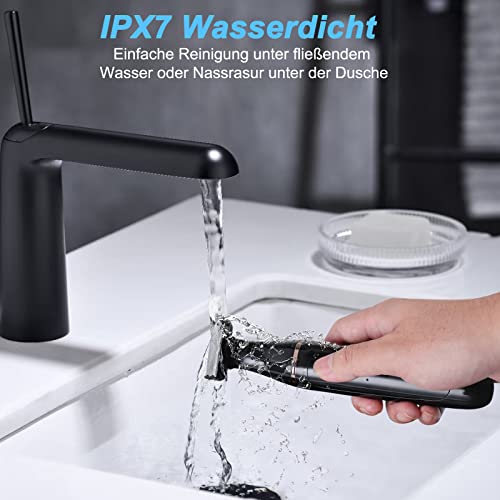 Körperrasierer Herren Elektrisch, Kibiy Bodygroom für Gesicht, Körper, Intimbereich, IPX7 Wasserdichter Nass/Trockener Body Rasierer für Herren mit Kammaufsätze, Type-C aufladbarer Intimrasierer Mann - Image 4