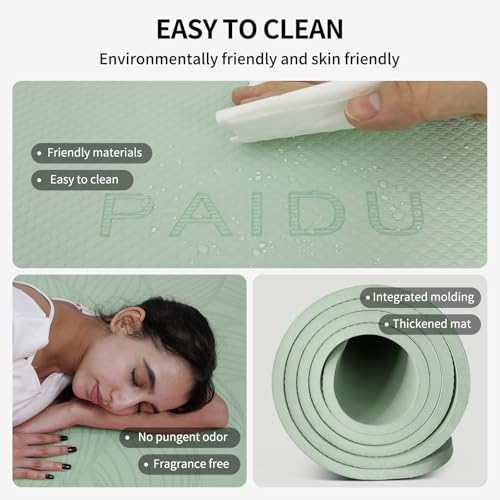 Image of PAIDU Large Yoga Mat 72 inchx36 inchx10mm Non-Slip Exercise Mat for Home Gym Studio