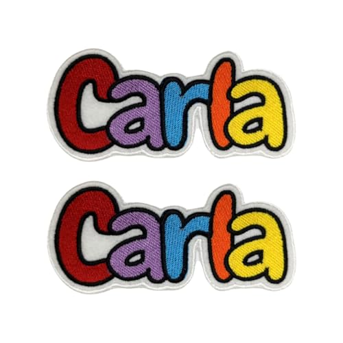 Parche Nombre Bordado Modelo Caramel Personalizable - Paq. 2 Unidades Iguales (Paq. 2 Unidades Iguales)