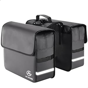 AG Fietstas -dubbele fietstas – fietstassen -50 Liter – electrische fietsen – Zwart – dubbel – waterdicht -volwassenen – elektrische fiets – Reflectoren – 100% polyester