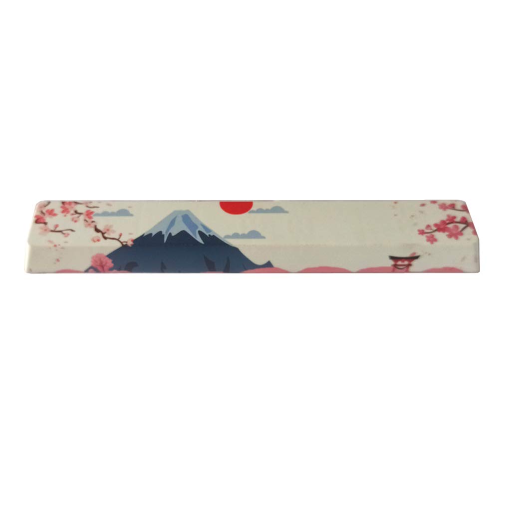 Baiyao1pc SpaceBar Keycap, Cherry Blossoms Novelty PBT Space Bar Key Cap for DIY Mechanical Keyboard Gk64 Gk61