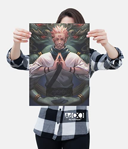 Image of AD INFINITUM Anime jujutsu kaisen 300 gsm Paper Wall Poster, Multicolor | 13 x 19 inches | (SUKUNA 2)