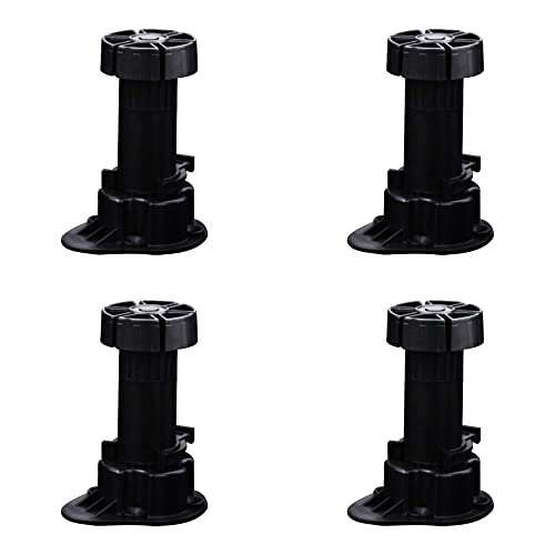 Soogree 4 Pack Adjustable Furniture Leg Foot, Hardware Casters Glides Height Cabinet Leveling For Kitchen Bathroom Chairs Legs Adjusts From 3.93" To 4.72" #TOP25