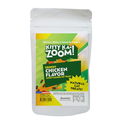 KITTY KA-ZOOM Crunchy Natural Chicken with Catnip Treats for Cats, 2.75 OZ