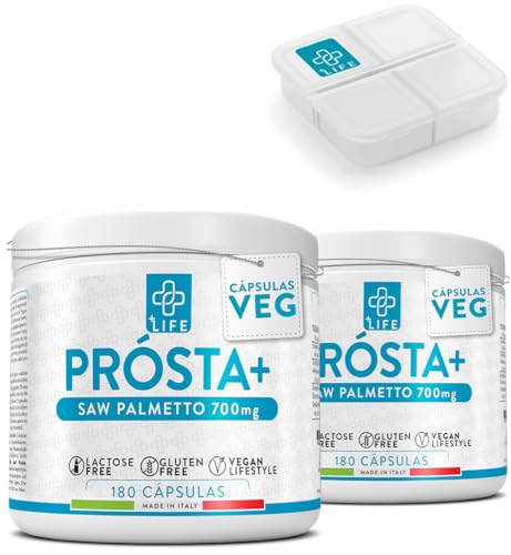 Saw Palmetto Prostata 700mg PiuLife® 360 Cápsulas De Serenoa Repens Con Pygeum Africanum, Extracto De Arándano, Calabaza, Ortiga, Suplemento Vías Urinarias Hombre, Prostata Capsulas