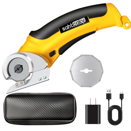 Sahtcaky Cordless Electric Scissors,4.2V Carpet & Cardboard Cutter Multi-Cutting Tools with Safety...
