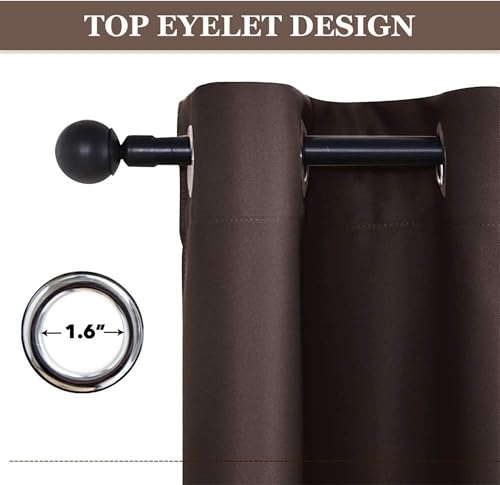 Image of Galaxy Home Decor Premium Blackout Curtain for Long Door 8 Feet | Thermal Insulated Modern Window Curtain with Rings for Living Room & Bedroom | Pack of 1,Brown
