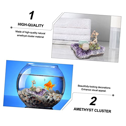Améthyste naturelle avec mineur objet de collection haut de gamme - 5