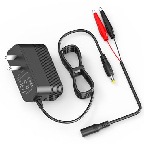 14.6 Volt 2A LiFePO4 Battery Charger for 12V LiFePO4 Battery with Dual Alligator Clips Connector for...
