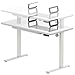 SHW 48x24 Glass Electric Height Adjustable Standing Desk – Motorized Sit Stand Desk with Monitor Riser, Pull-Out Drawer, Memory Presets, White