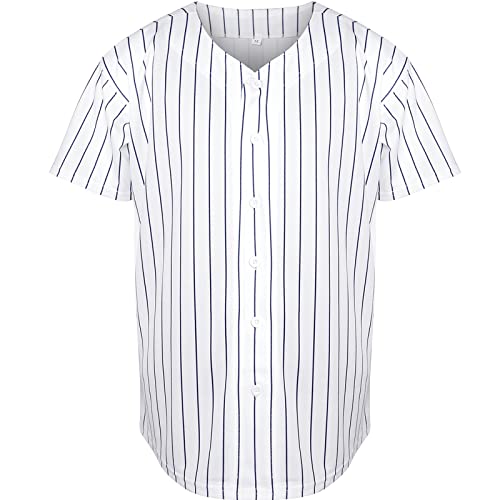 Camiseta de Béisbol MESOSPERO Plain Button Down Blank de Manga Corta, estilo Hipster Hip Hop miniatura 2