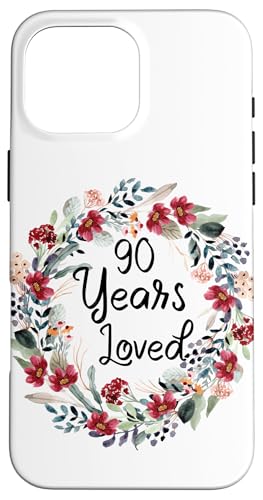 Floral 90 Years Loved 90th Birthday 90 Year Old Men Women �X�}�z�P�[�X iPhone 16 Pro Max �p