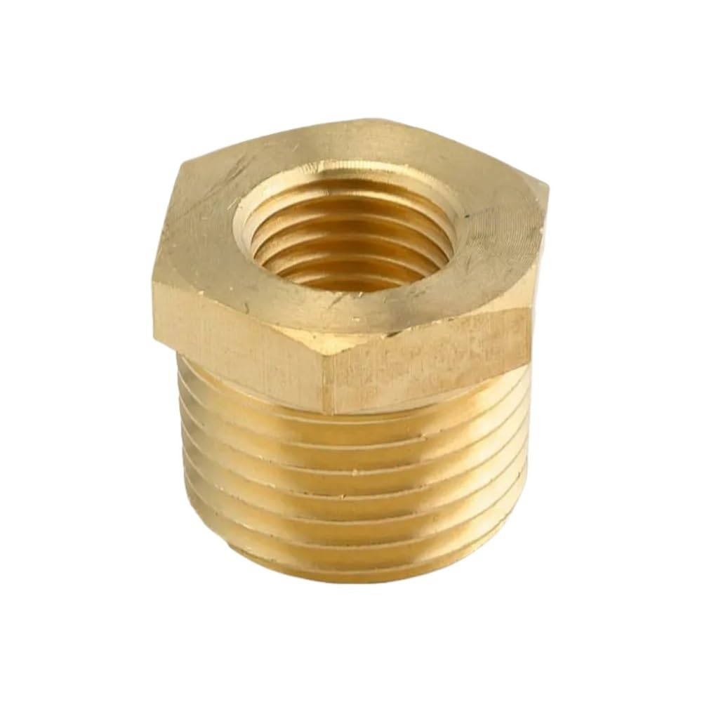 Vividcrate Men's One Color Brass Pneumatic Connector - To Fe Npt/Bspt Hexagon Reducing Bush Adaptor For Reliable Plumbing Solutions,1Pcs