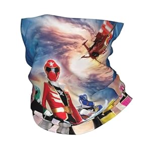 GTTDFASJ Bandanas Multifonctionnels Mighty Morphin Power Rangers Bandana Cou Guêtre Imprimé Magie Foulard Multifonction Cagoule Randonnée Pédestre Pêche Unisexe Adulte