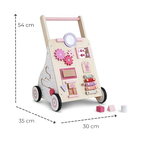 Haus Projekt Andadore Bebés Madera Rosa, Andadores Bebés, Andador Bebes 1 año, Juguetes de Madera, Correpasillos Bebe 1 año con espejo y actividades de juego, Regalos de Primer Cumpleaños - imagen 5