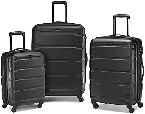 Samsonite Omni PC Hardside Expandable Luggage with Spinner Wheels, 3-Piece Set (20/24/28), Black