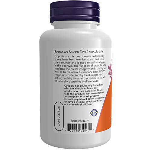 NOW Foods Supplements, Propolis 1,500 mg with 5:1 Concentrate, Natural Bee Product, 100 Veg Capsules - Image 4