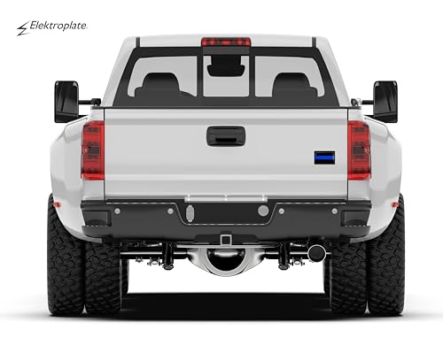 Image of Elektroplate Police Thin Blue Line Flag Black Frame All Metal Emblem for Cars, Trucks, and All Auto | Universal Fit at 3.8 inch x 2.5 inch | Weatherproof