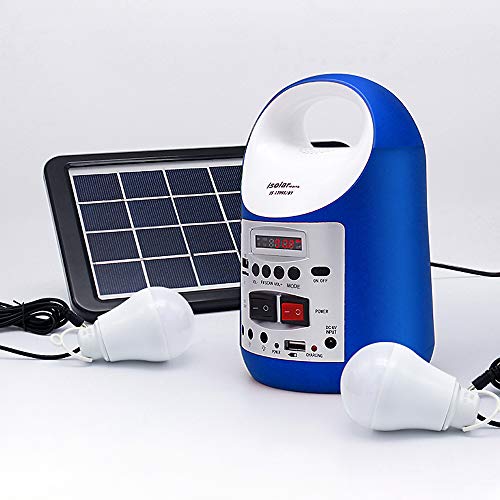 soyond Solar Generator Portable Power Station, Portable Battery Generator with Solar Generator (Solar Panel Included) 8000mAh Battery 2 LED Bulbs Fm Radio for Outdoors Camping Travel Emergency